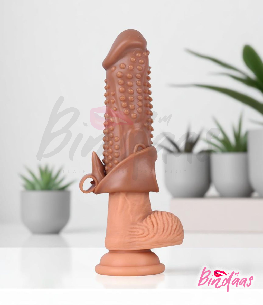 Iron Commander Extra Dotted Penis Sleeve with Vibrator - Image 9